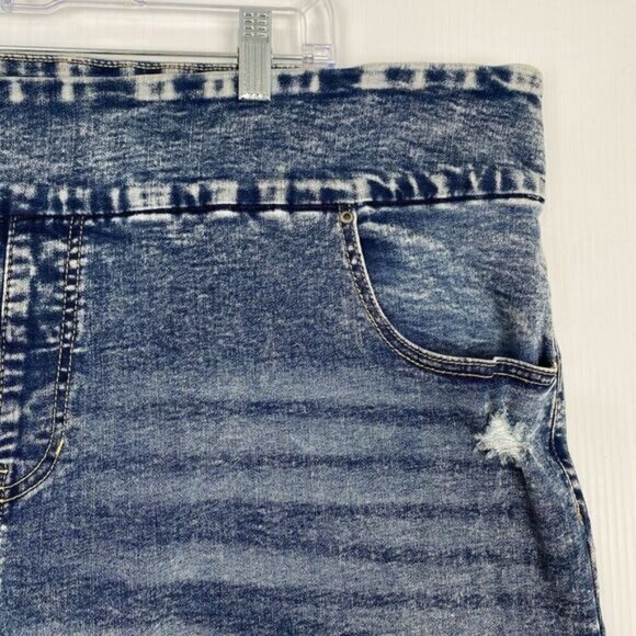 One5One Women's Stretch Denim Shorts Size 3X Blue Pockets Pull On - Picture 9 of 9